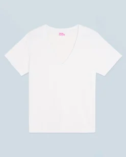 FROM FUTURE T-shirt Scollo a V Maniche corte Bianco Outlet