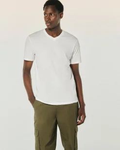 FROM FUTURE T-shirt Scollo a V Maniche corte Bianco Flash Sale
