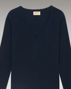 FROM FUTURE T-Shirt Scollo a V Maniche lunghe Basic MarinaMilitare Fashion