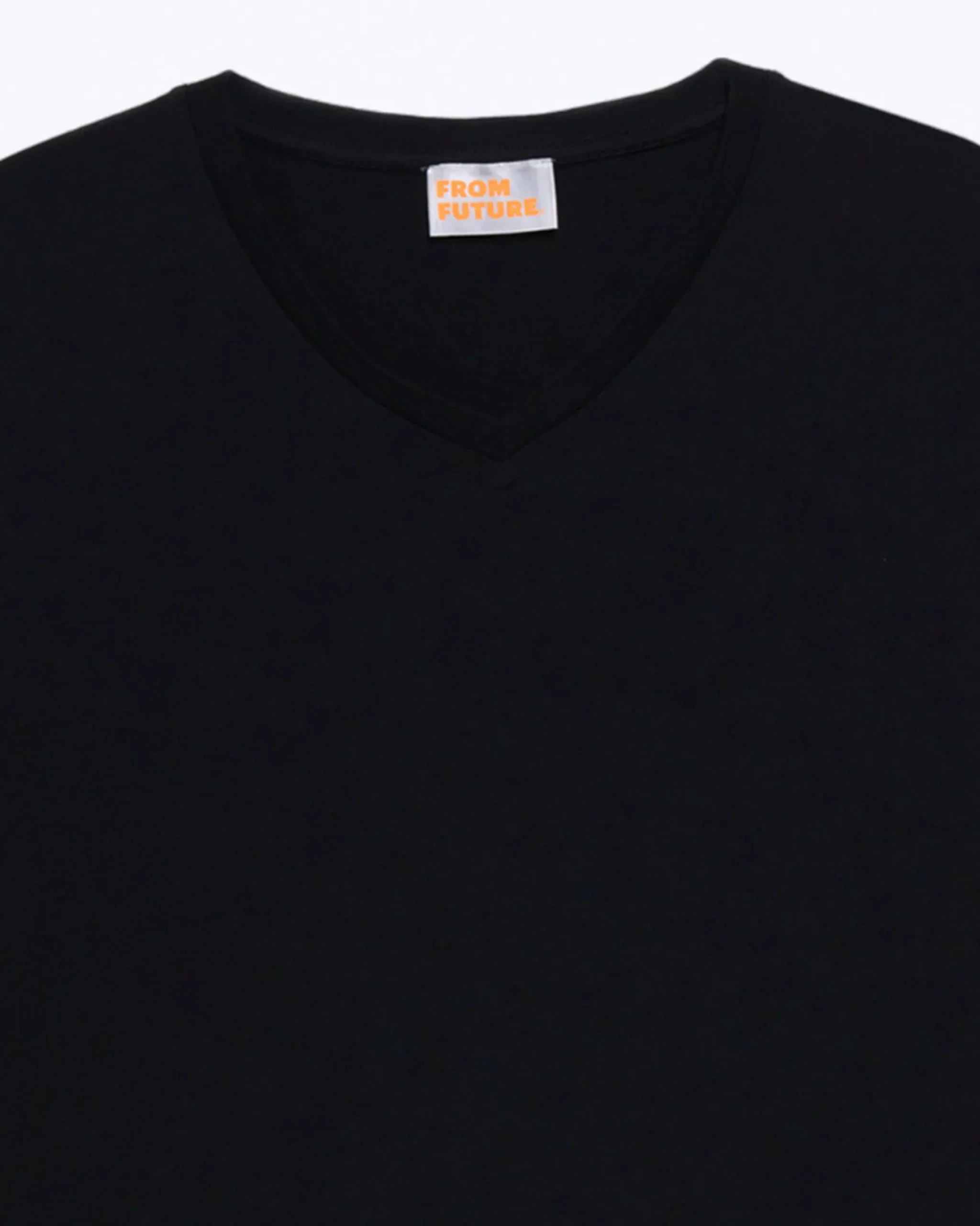 FROM FUTURE T-shirt Scollo a V Maniche corte Nero New