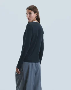 FROM FUTURE T-Shirt Scollo a V Maniche lunghe Nero Discount
