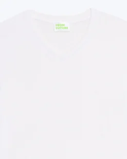 FROM FUTURE T-shirt Scollo a V Maniche corte Bianco Flash Sale