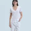 FROM FUTURE T-Shirt Scollo a V Supima Bianco New