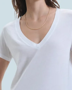 FROM FUTURE T-Shirt Scollo a V Supima Bianco New