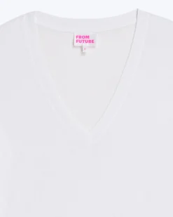 FROM FUTURE T-Shirt Scollo a V Supima Bianco New