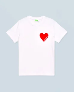 FROM FUTURE T-Shirt Scollo tondo Cuore Bianco Cheap