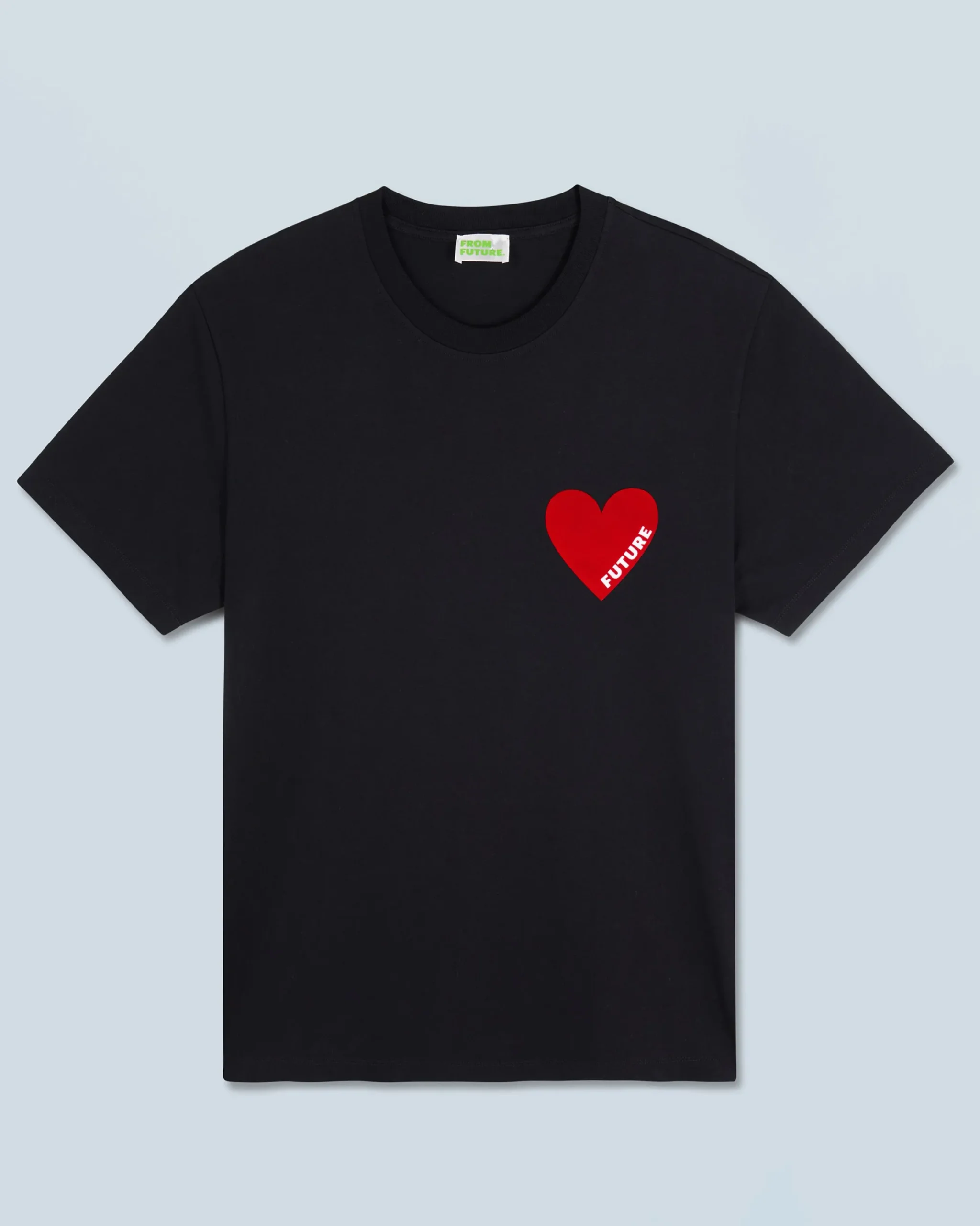 FROM FUTURE T-Shirt Scollo tondo Cuore Nero Cheap