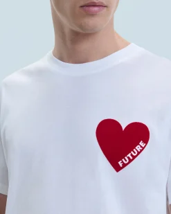 FROM FUTURE T-Shirt Scollo tondo Cuore Bianco Outlet