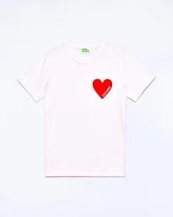 FROM FUTURE T-Shirt Scollo tondo Cuore Bianco Outlet