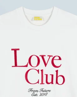 FROM FUTURE T-Shirt Scollo tondo Maniche corte Love Club Bianco Shop