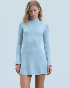 FROM FUTURE Vestito Corto Maniche lunghe BabyBlue Flash Sale