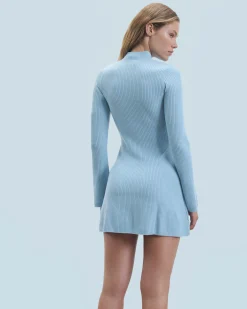FROM FUTURE Vestito Corto Maniche lunghe BabyBlue Flash Sale