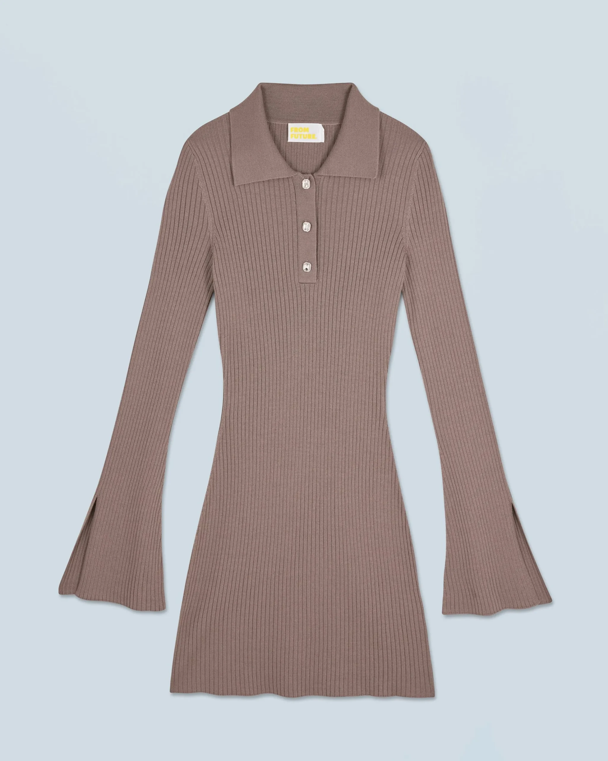 FROM FUTURE Vestito Corto Maniche lunghe Taupe Discount