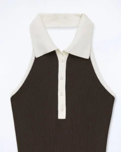 FROM FUTURE Vestito Corto Spallina Cioccolato Sale