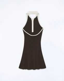 FROM FUTURE Vestito Corto Spallina Cioccolato Sale
