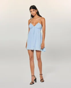 FROM FUTURE Vestito Corto Spallina Lizzie BabyBlue New