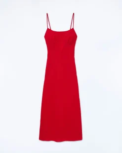 FROM FUTURE Vestito Lungo con Spallina Ilona Rosso Hot