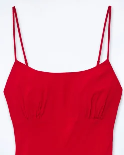 FROM FUTURE Vestito Lungo con Spallina Ilona Rosso Hot