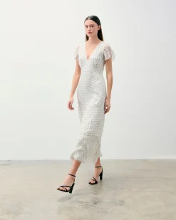 FROM FUTURE Vestito Lungo Maniche corte Julia PoisEcru Fashion