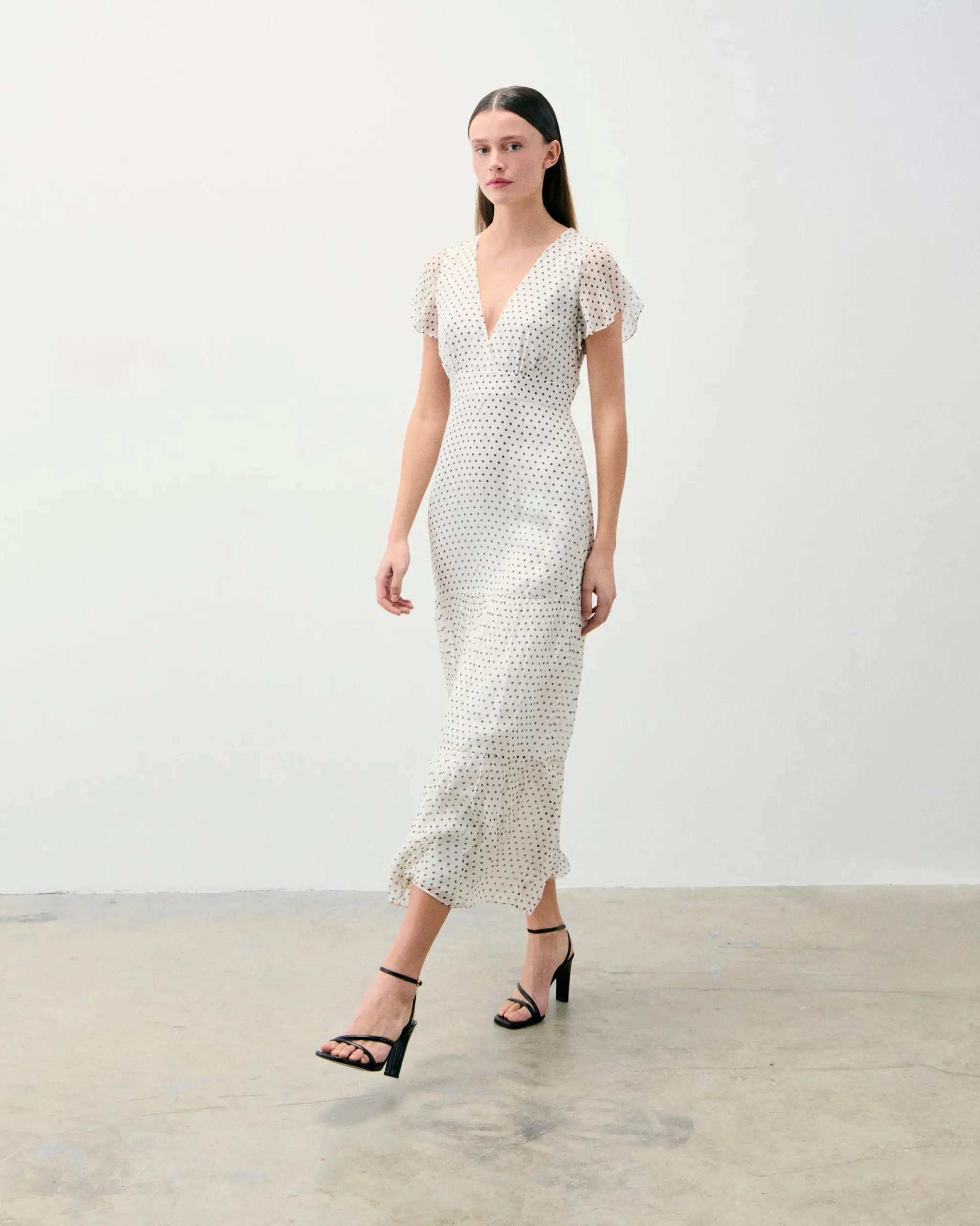 FROM FUTURE Vestito Lungo Maniche corte Julia PoisEcru Fashion