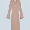 FROM FUTURE Vestito Lungo Maniche lunghe Collo a polo TropicalCamel Sale