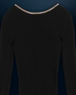 FROM FUTURE Vestito Lungo Maniche lunghe Nero Hot