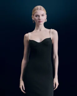 FROM FUTURE Vestito Lungo Spallina Nero Outlet
