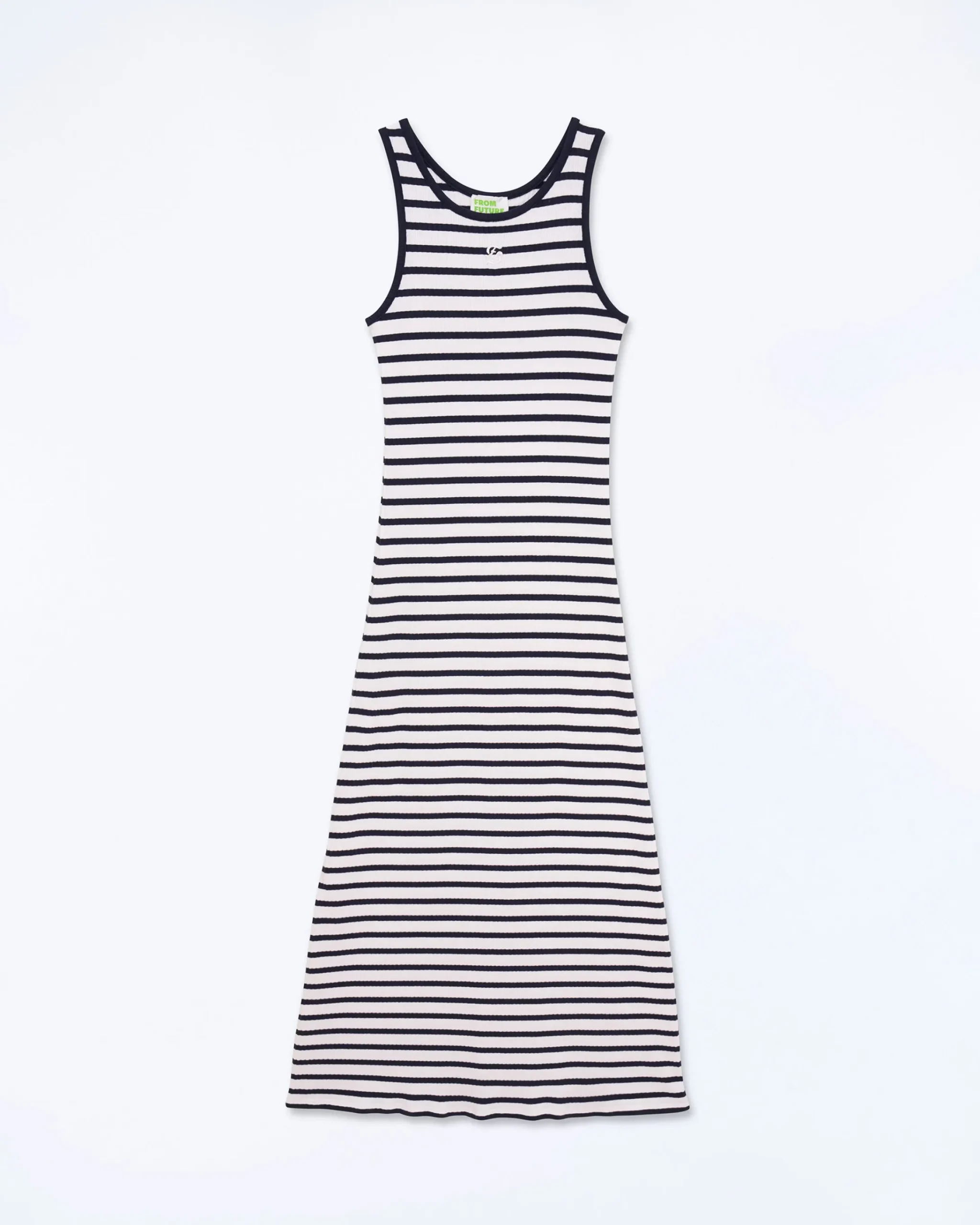 FROM FUTURE Vestito Lungo Spallina Ecru/blumarino Fashion