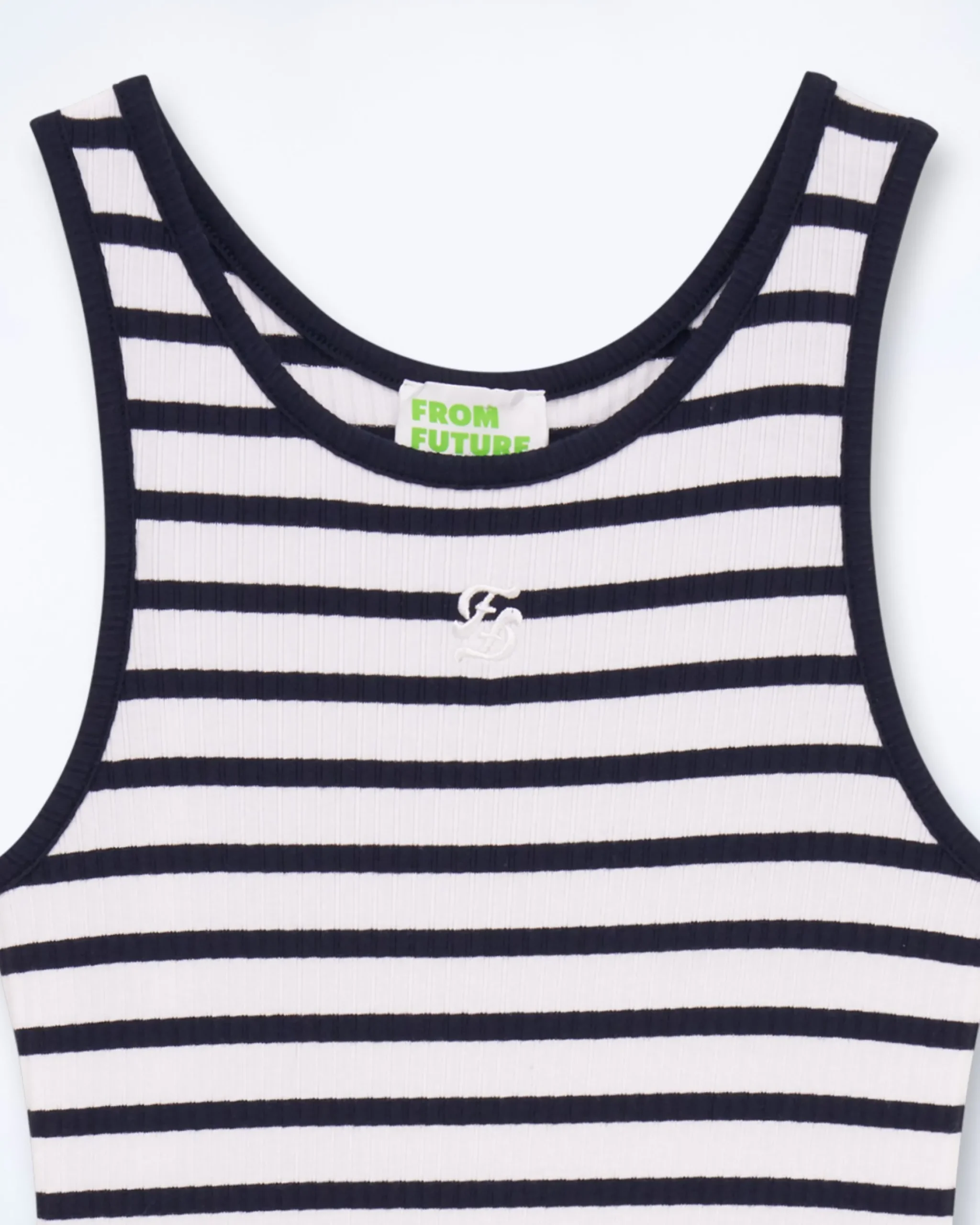 FROM FUTURE Vestito Lungo Spallina Ecru/blumarino Fashion