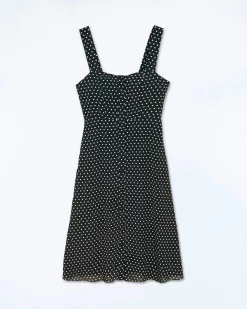 FROM FUTURE Vestito Lungo Spallina Leatitia Pisellonero Sale