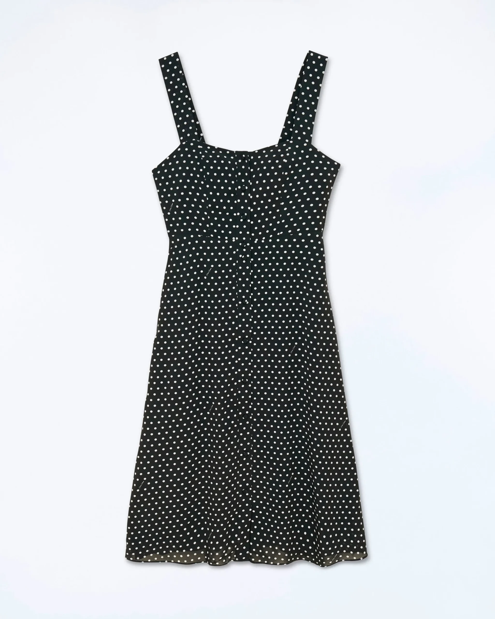 FROM FUTURE Vestito Lungo Spallina Leatitia Pisellonero Sale
