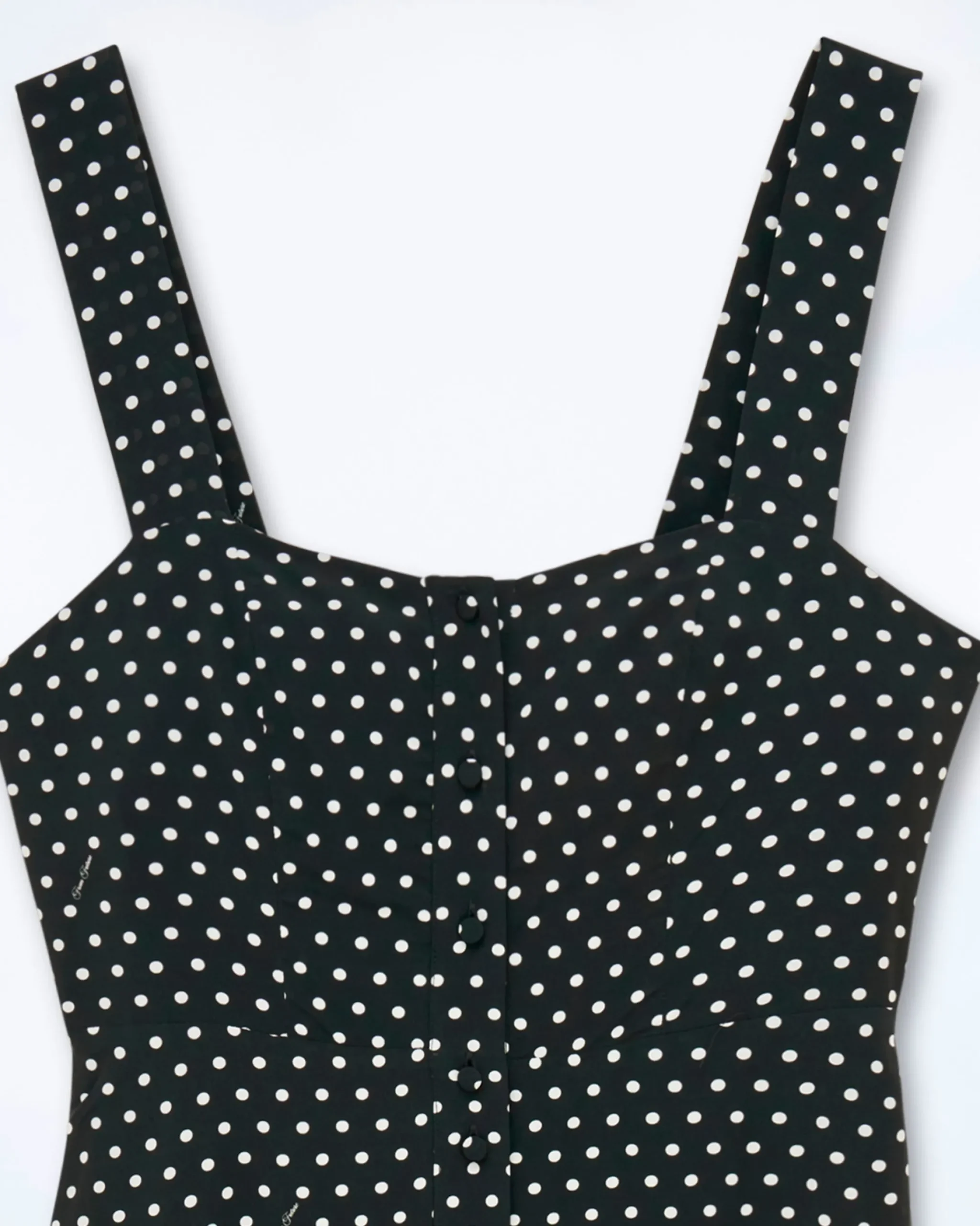 FROM FUTURE Vestito Lungo Spallina Leatitia Pisellonero Sale