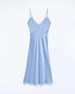 FROM FUTURE Vestito Lungo Spallina Lila BabyBlue Outlet