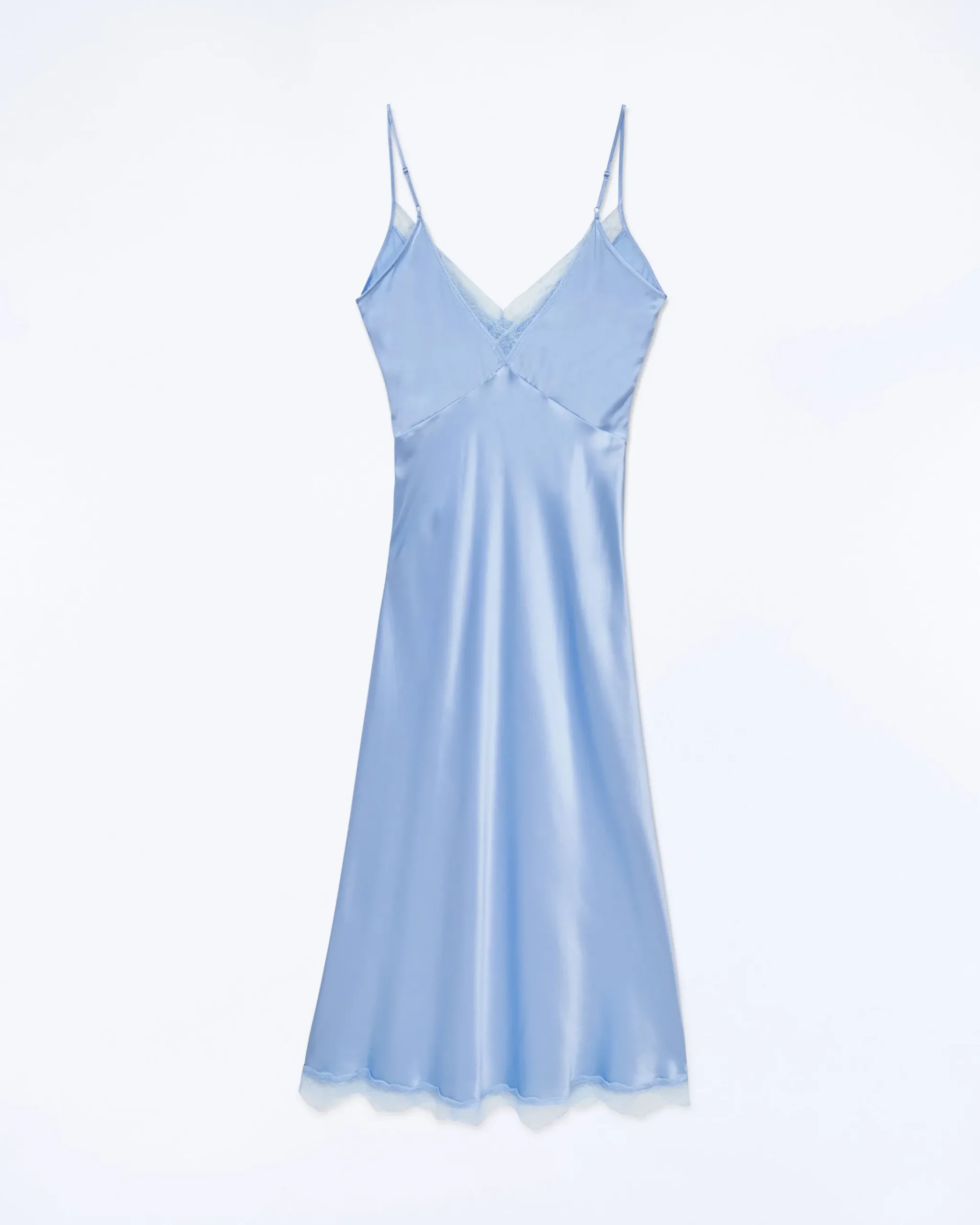 FROM FUTURE Vestito Lungo Spallina Lila BabyBlue Outlet
