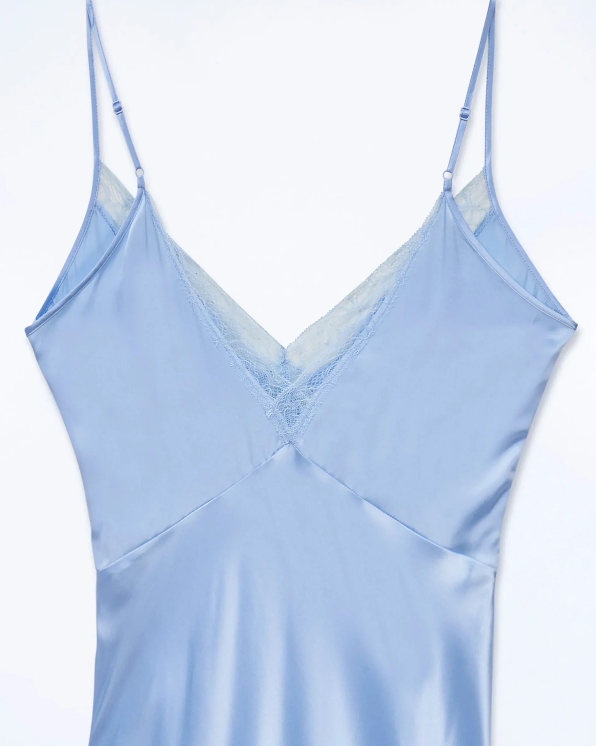 FROM FUTURE Vestito Lungo Spallina Lila BabyBlue Outlet