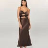 FROM FUTURE Vestito Lungo Spallina Naia Cioccolato Fashion
