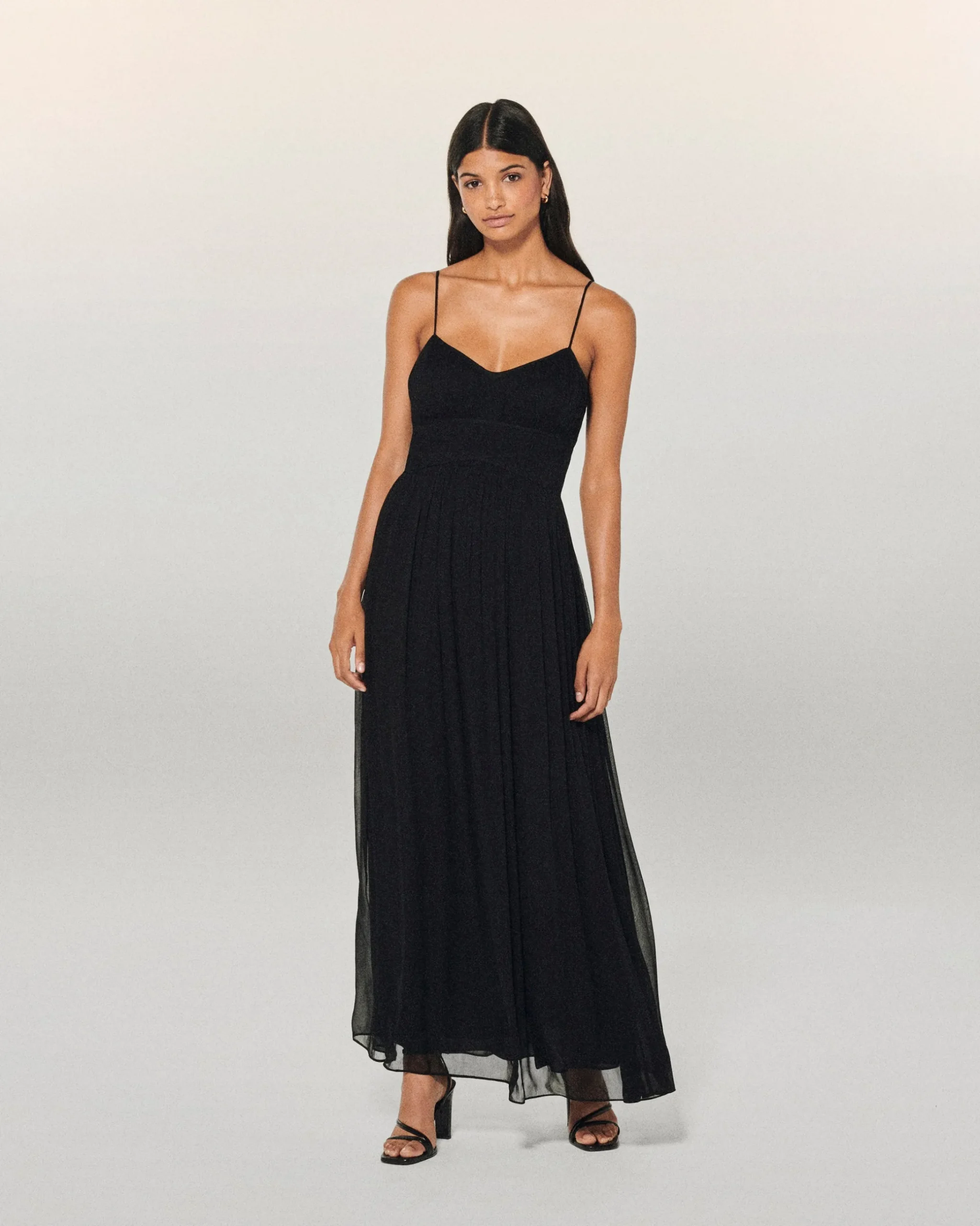 FROM FUTURE Vestito Lungo Spallina Noah Nero Clearance