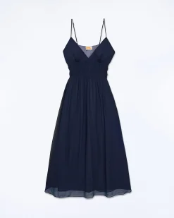 FROM FUTURE Vestito Lungo Spallina Sofia MarinaMilitare Fashion