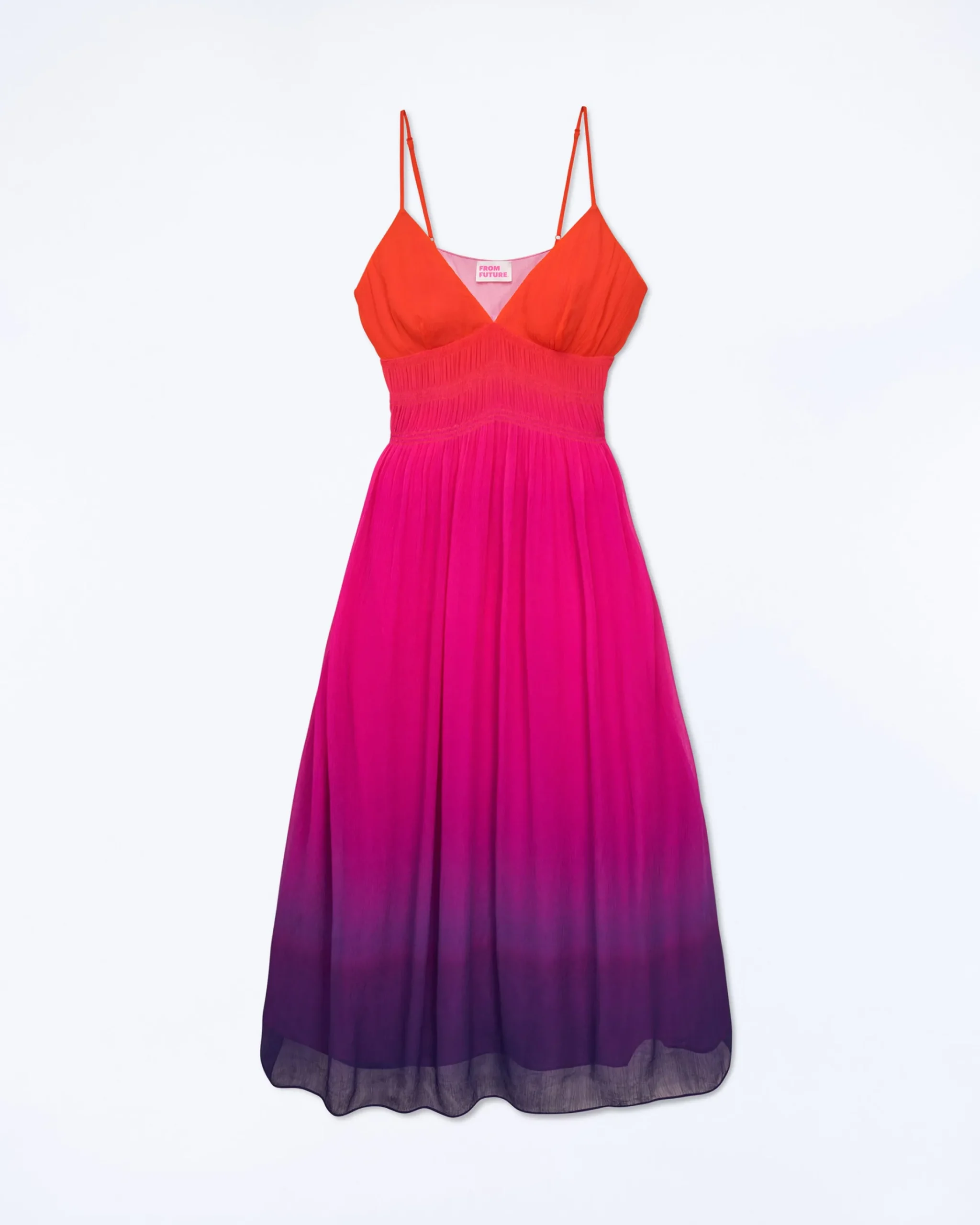 FROM FUTURE Vestito Lungo Spallina Sofia BlurrySunset Cheap